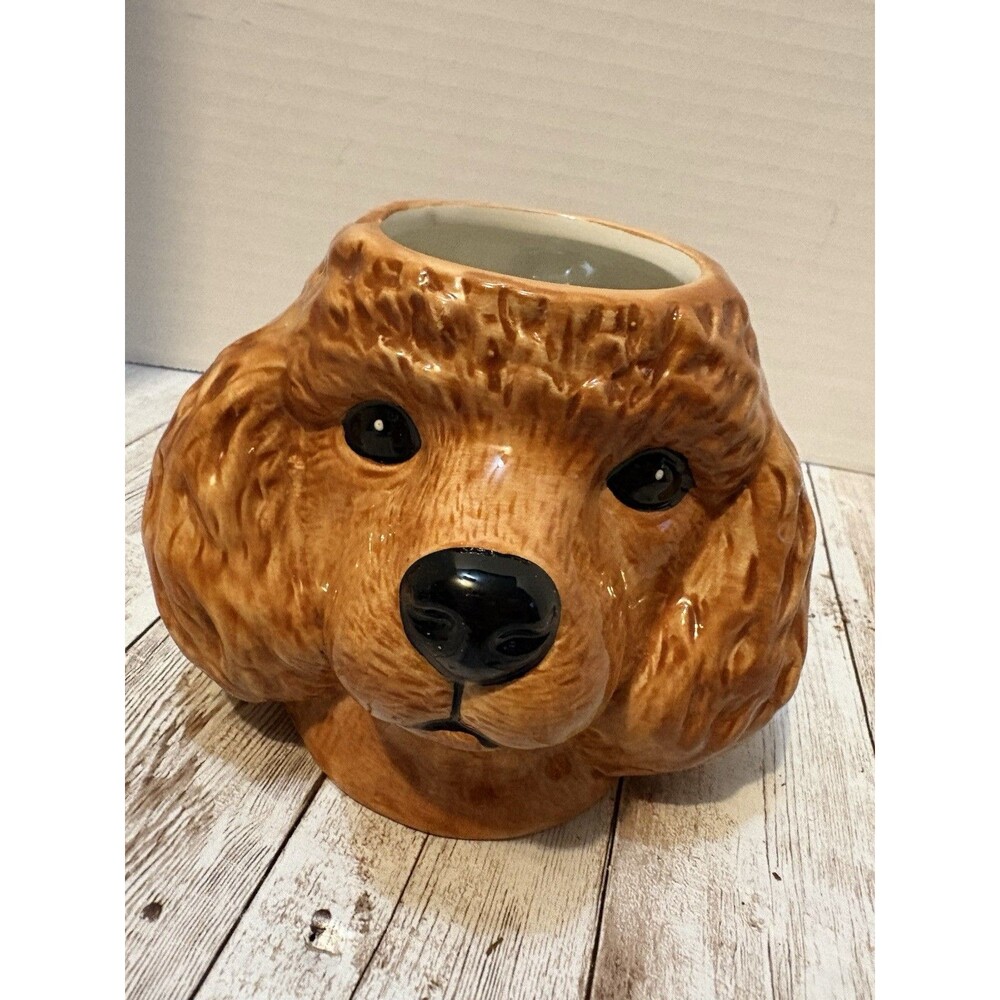Hobby Lobby Ceramic Cocker Spaniel Dog Head Planter Vase Brown Pet Decor